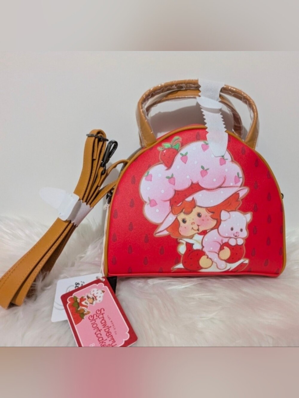 Loungefly Strawberry Shortcake & Custard Scented Crossbody Bag Handbag Dome New